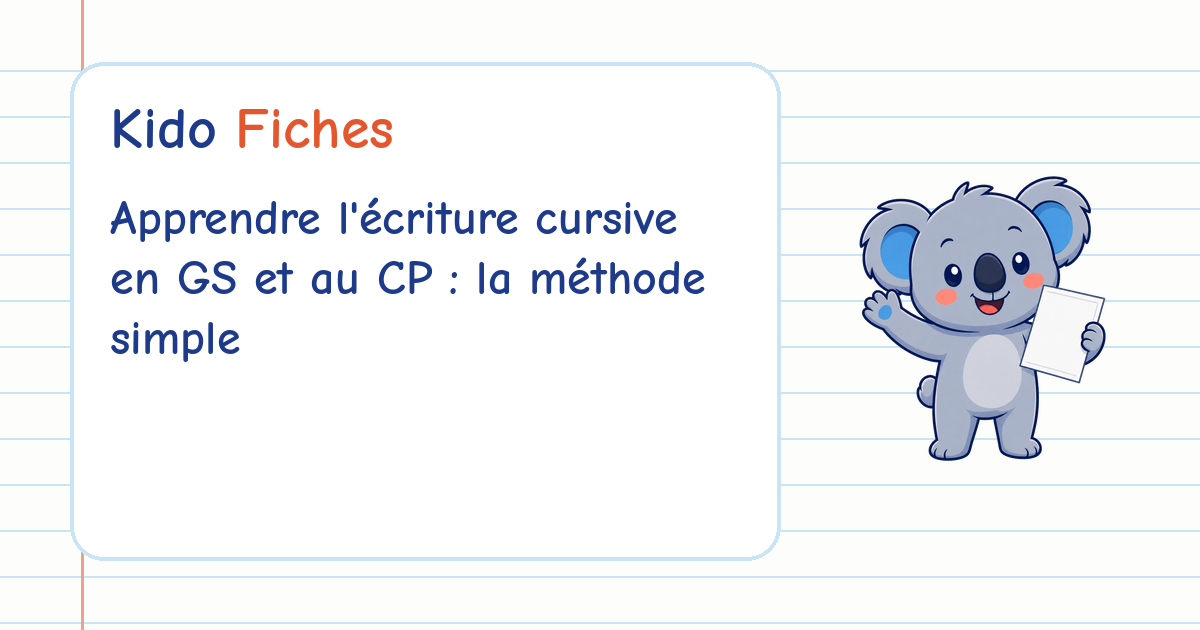 Couverture : Apprendre l'écriture cursive en GS et au CP : la méthode simple