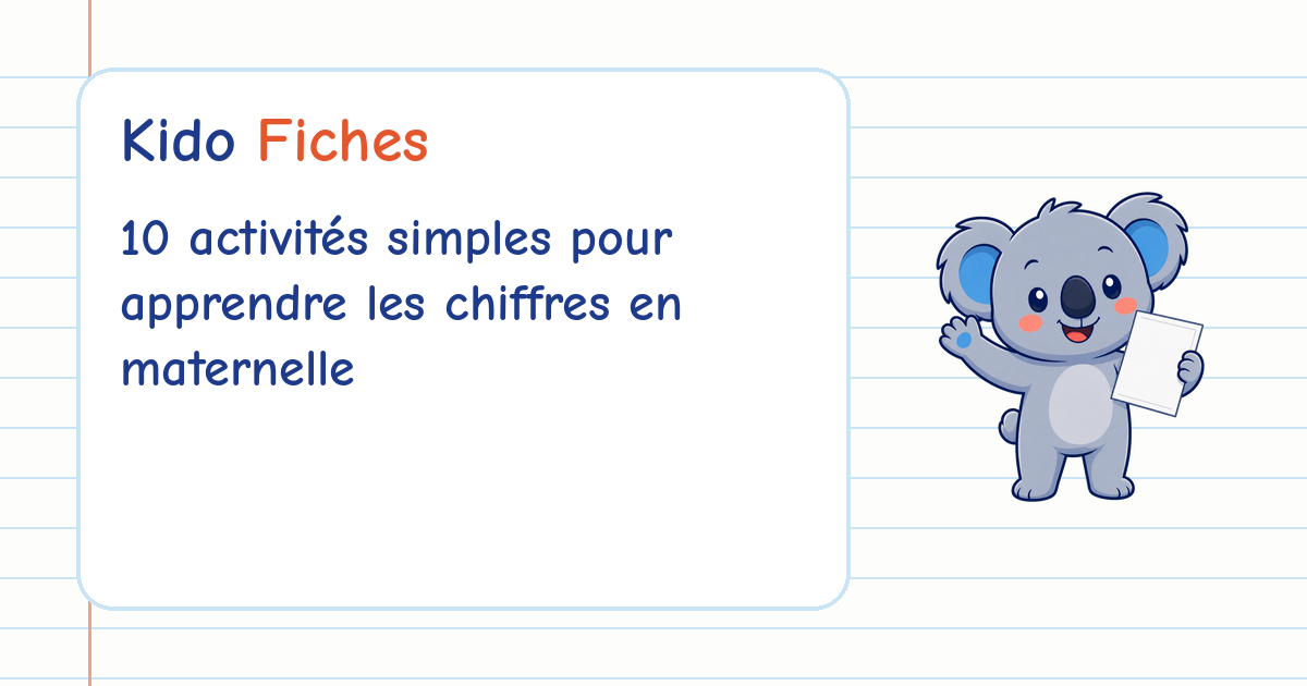 Couverture : 10 activités simples pour apprendre les chiffres en maternelle