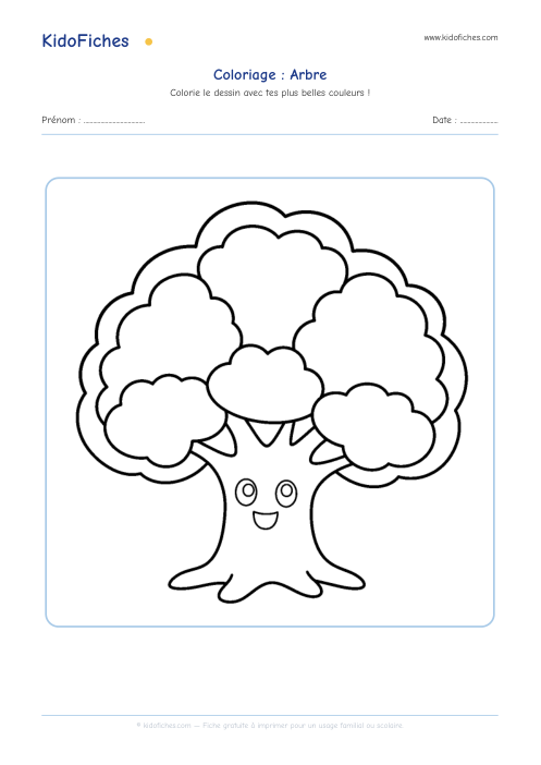 Aperçu de la fiche Coloriage Arbre