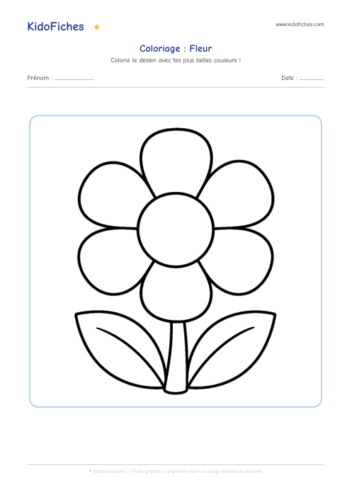 Aperçu de la fiche Coloriage Fleur