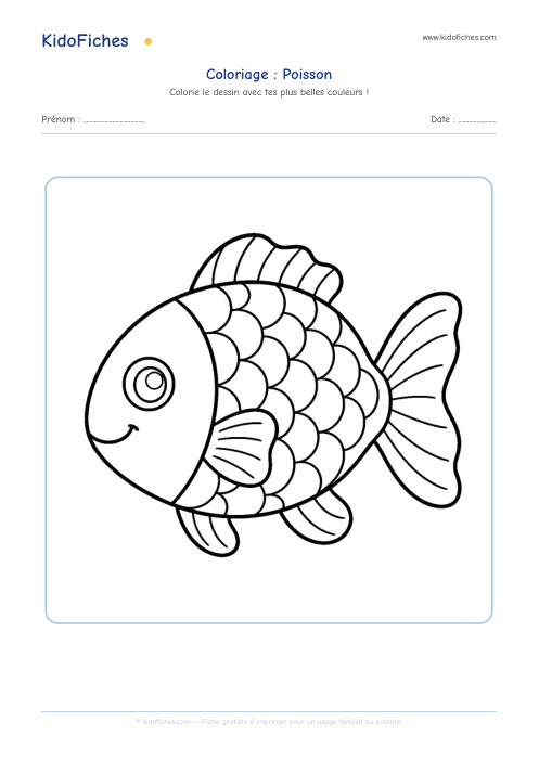Aperçu de la fiche Coloriage Poisson