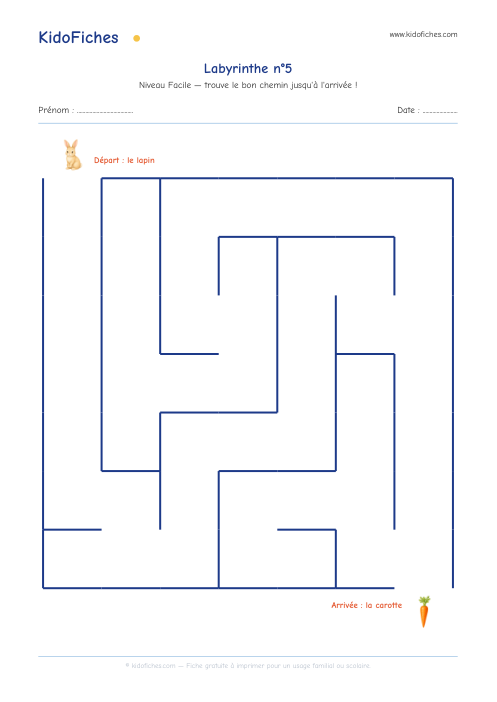 Aperçu : Labyrinthe n°5 (Facile)