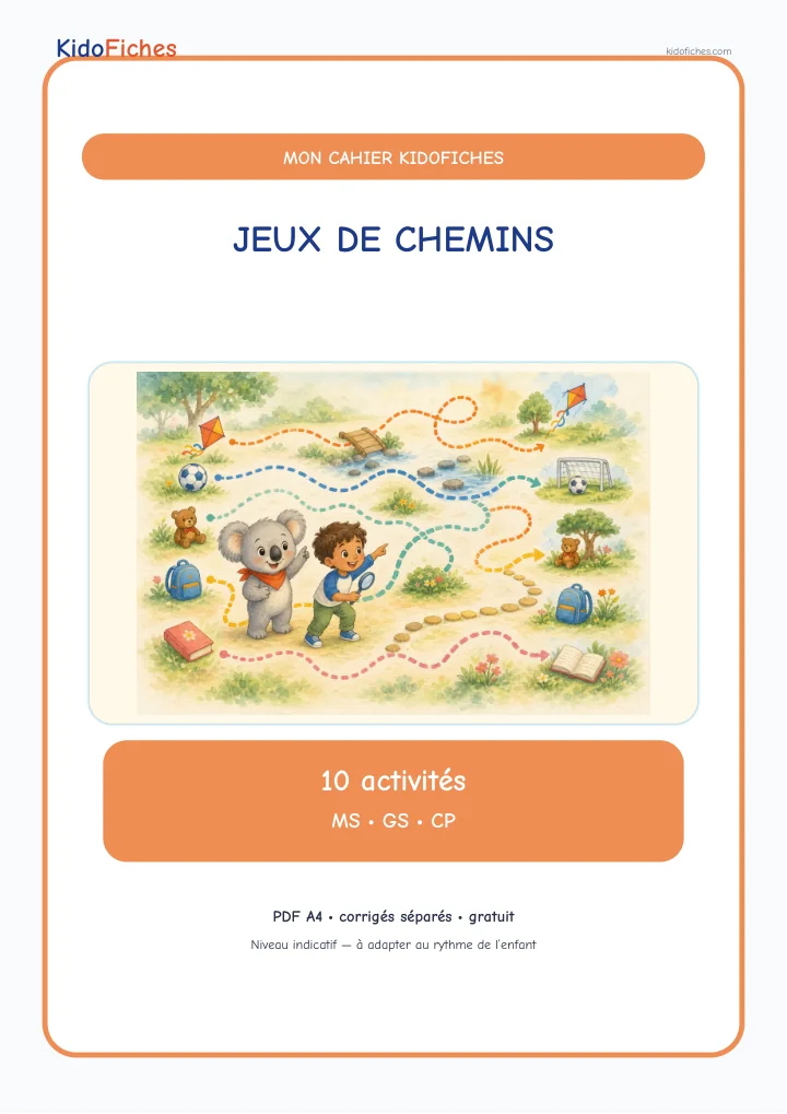 Aperçu : Cahier de jeux de chemins et parcours visuels