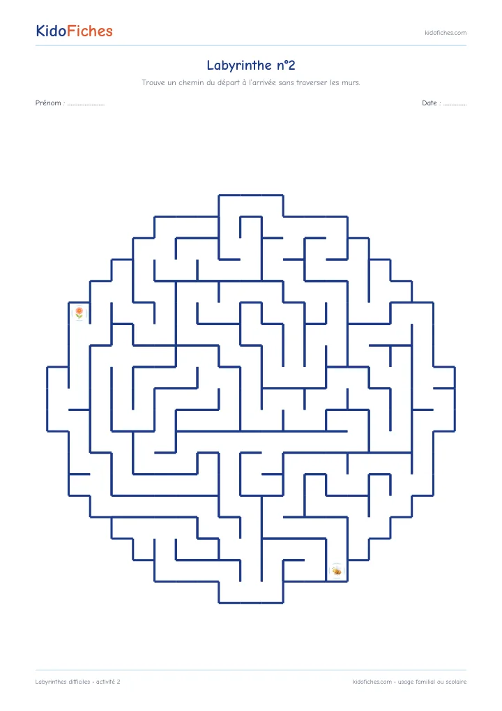 Aperçu activité 2 — Labyrinthes difficiles