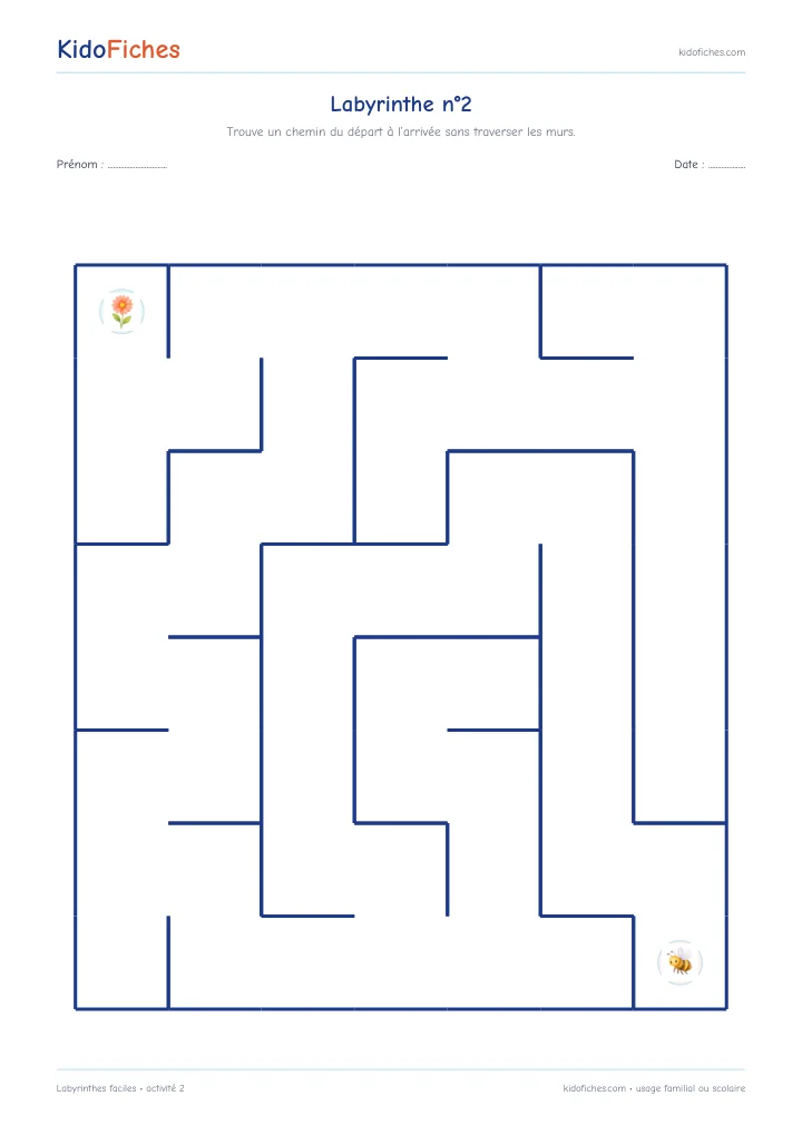 Aperçu activité 2 — Labyrinthes faciles