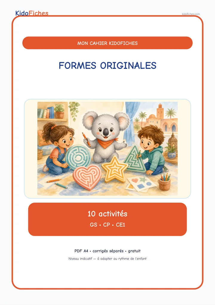 Couverture du Cahier de labyrinthes en formes originales