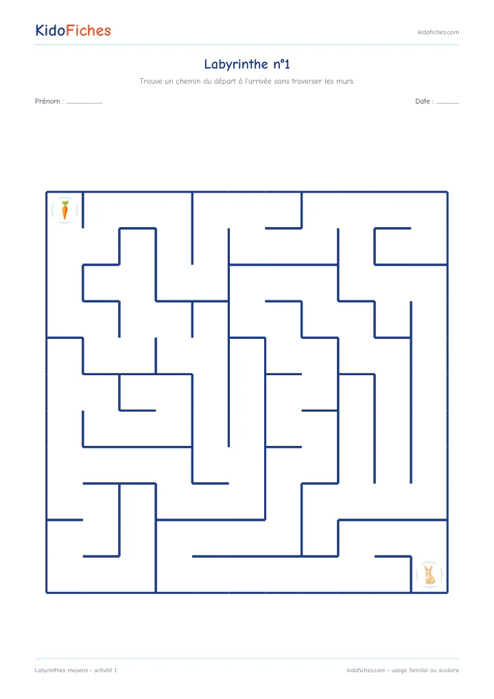 Activité 1 — Labyrinthes moyens