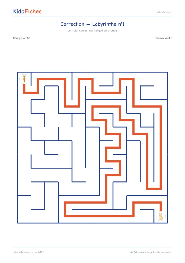 Exemple de corrigé — Labyrinthes moyens